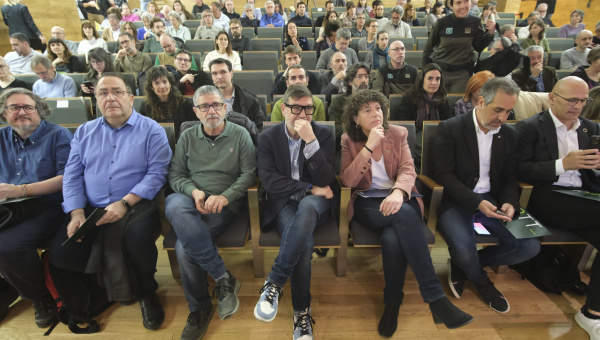 L'alcalde Mijoler i la consellera Jordà, aquest matí a la jornada sobre el Delta del Llobregat.