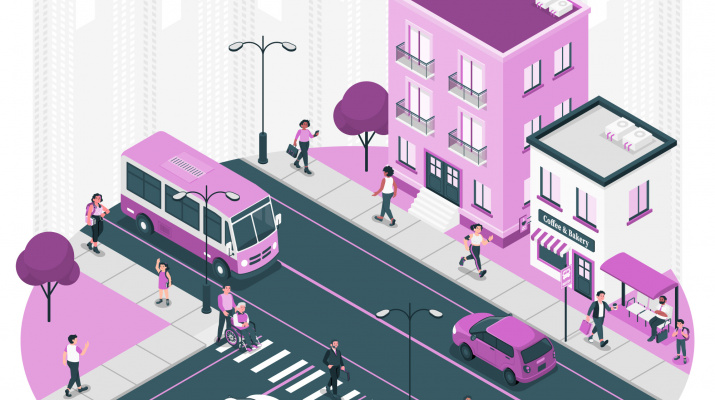 Il·lustració mobilitat a la ciutat 