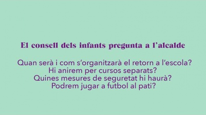 L'Aitana pregunta: quan serà i com s’organitzarà el retorn a l’escola?