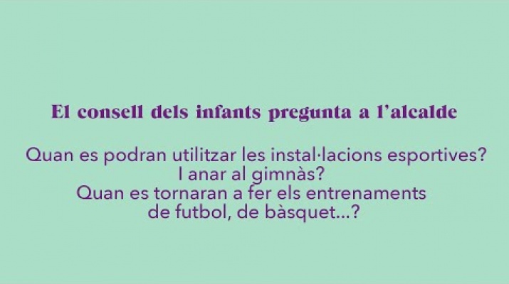 La Júlia pregunta: quan es podran utilitzar les instal·lacions esportives i fer entrenaments ?