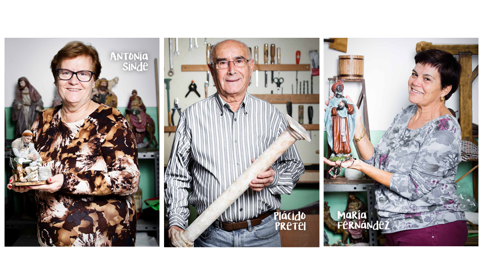 Fotogafia d'alguns dels creadors i les creadores del Pessebre de la pl. de la Vila, 2017