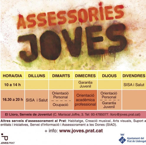 Horaris i continguts de les Assessories Joves del Lloro.