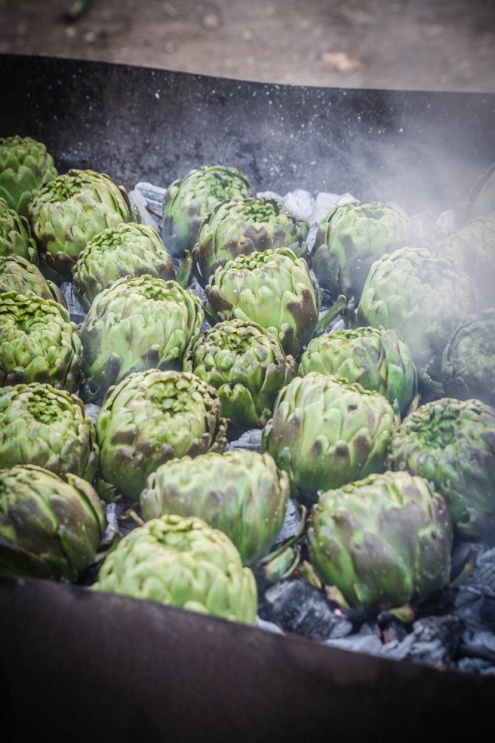 Carxofes a la brasa.