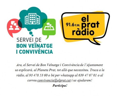 Baner informatiu sobre el Servei de Convivència a PlanetaPrat