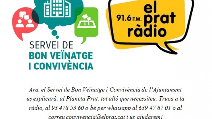 Baner informatiu sobre el Servei de Convivència a PlanetaPrat Baner informatiu sobre el Servei de Convivència a PlanetaPrat