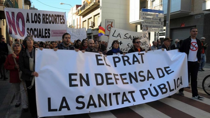 Una de les concentracions realitzades al Prat en defensa de la sanitat pública.