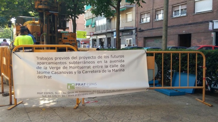 Treballs previs a la construcció dels aparcaments subterranis.