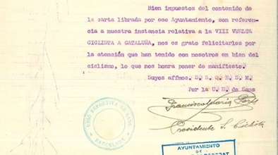 Contribució de l’Ajuntament del Prat al ciclisme