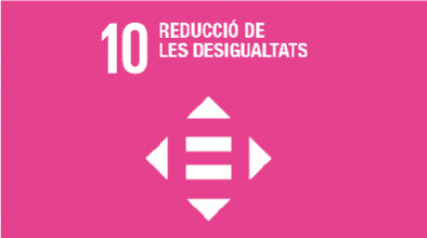 Imatge gràfica de l'ODS 10. Reducció de les Desigualtats 